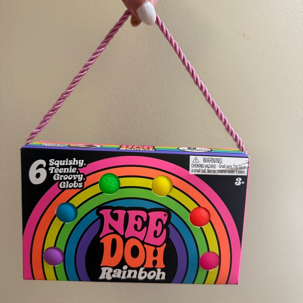 NeeDoh Rainboh Squishy Fidget Nee Doh Rainbow Teenie Groovy Globs 6 Pack NEW - Picture 6 of 6